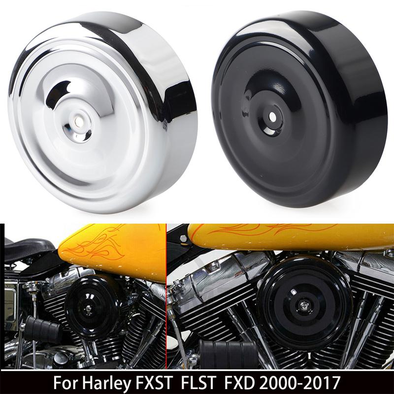 Akcesoria Motocyklowe Pokrywa Filtra Powietrza Dla Harley FXST FLST FXD 2000-2017 FLT 1999-2016 Czarny/Chrom