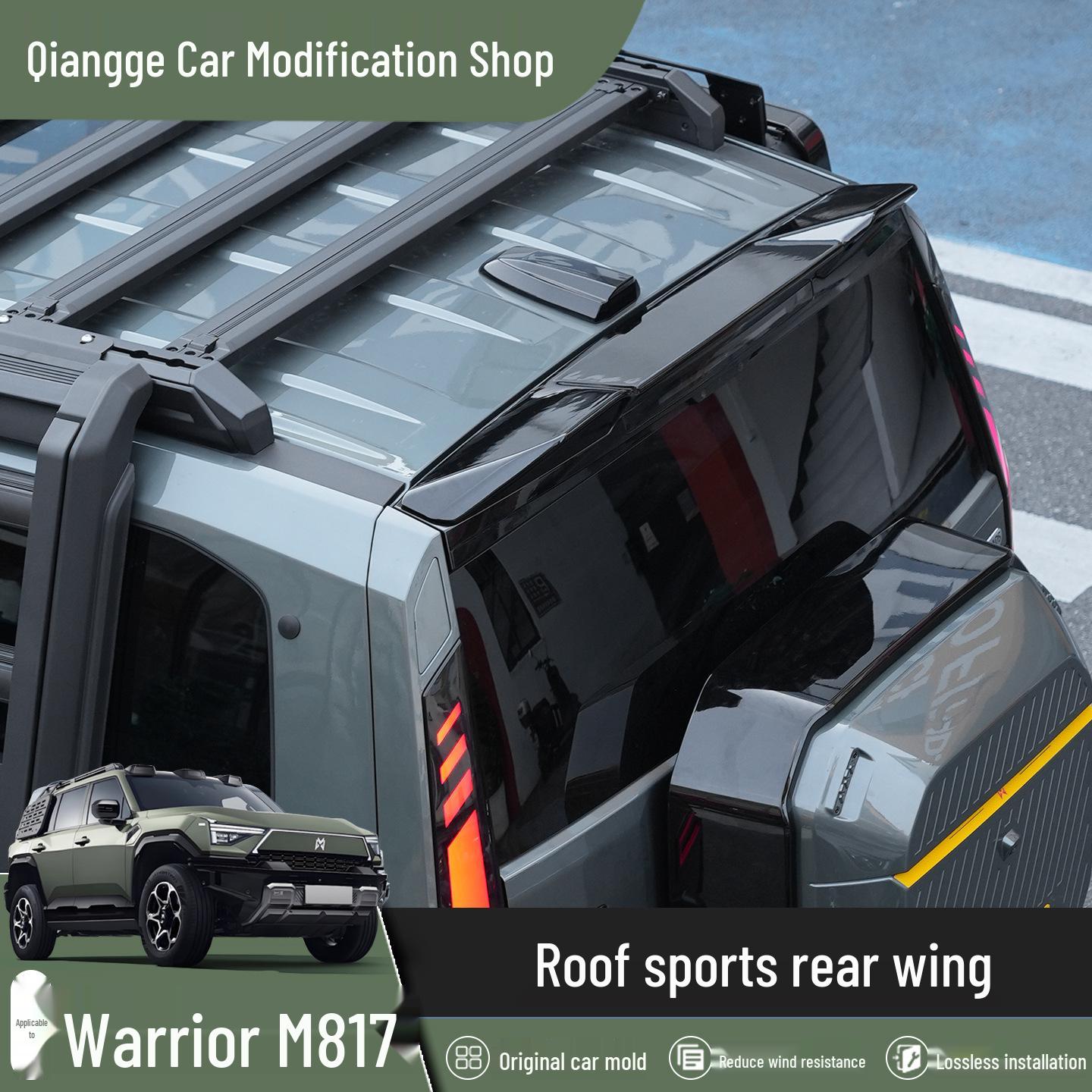 Mengshi M817 Modification Kit: Sports Rear Spoiler, Tail Spoiler, Roof Wind Deflector, Top Wing, Exterior Decor.