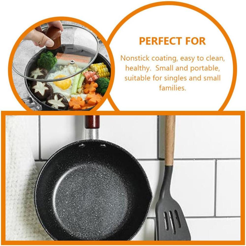 Non-Stick Sauce Pan Cooking Pot with Pour Spout Milk Saucepan 14cm Stick Proof Sauce Pan for Induction Cooker Gas Stove