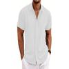 Men Plus Size Loose Short Sleeve Casual Beach Shirt