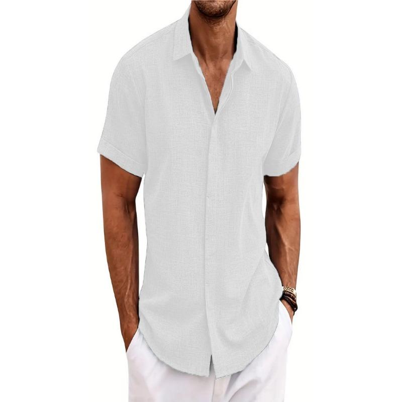 Men Plus Size Loose Short Sleeve Casual Beach Shirt