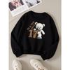 European sizes Bear 17 Teddy Girls' Crew Neck Sweatshirt, Western Top for Autumn And Winter, Long Sleeves, Casual Multi-Colored for Young Girls.
