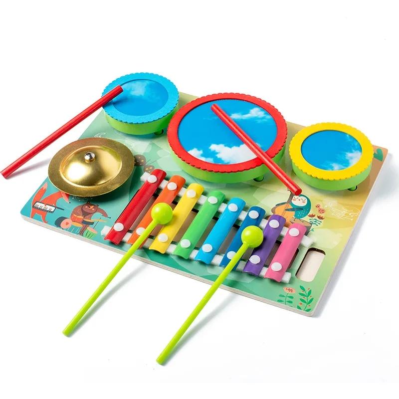 Musical Instruments Toys For Toddler Montessori Baby Wooden Percussion Instruments Xylophone Toy Preschool Educational Music Toy