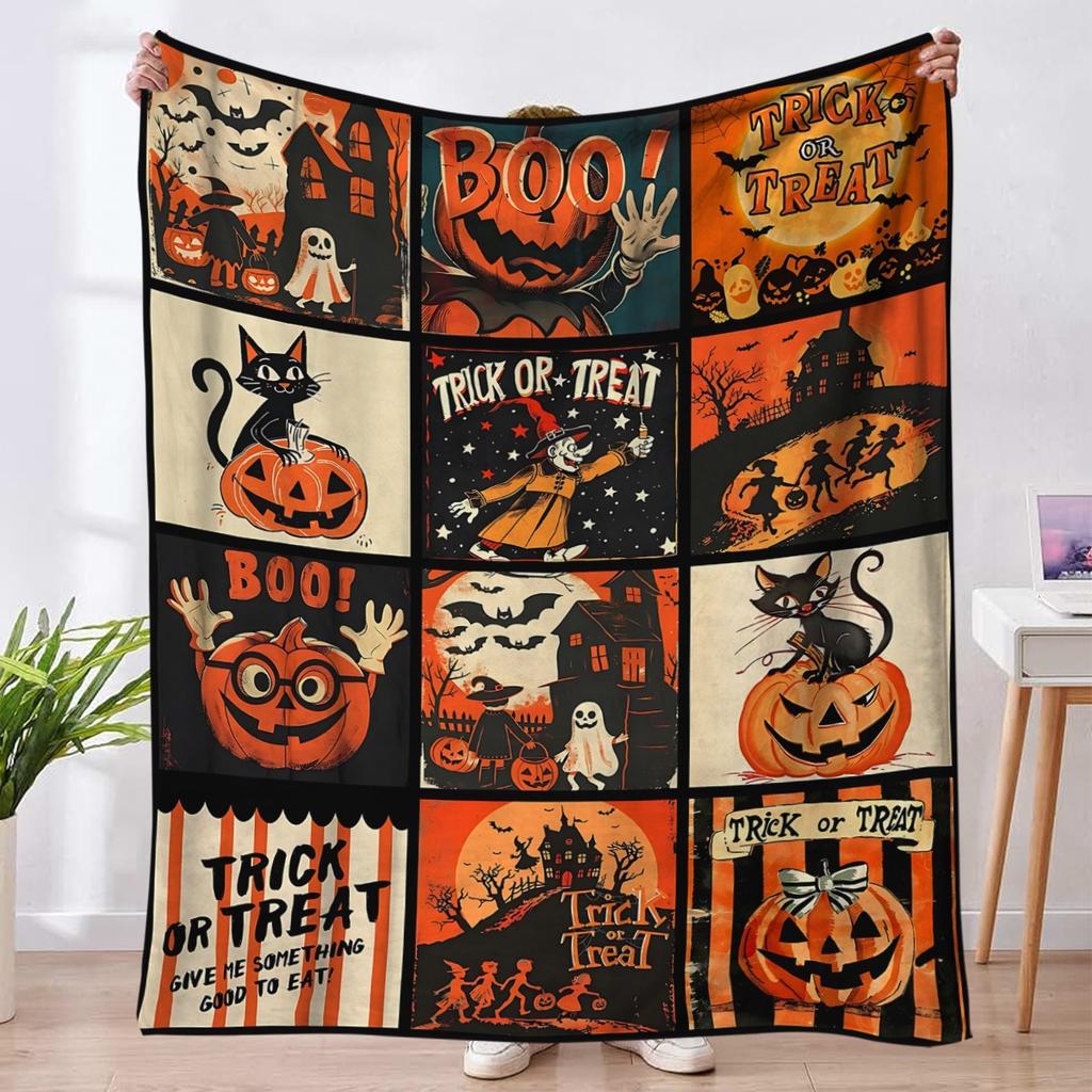 Halloween ghost blanket office sofa air conditioning blanket autumn and winter flannel blanket