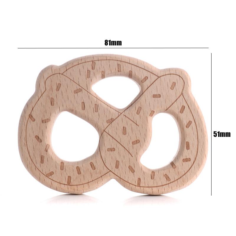 1Pcs Wooden Rodent Teethers Baby Cartoon Animals Rainbow Ice Cream Beech Teether Pendant For Baby Pacifier Chain Nurse Gifts Toy