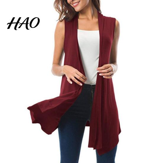 Women Asymmetrical Hem Cardigan Tank Top Sleeveless Vest Summer Solid Color Open Front Draped Mid-length Asymmetric Waistcoat Lightweight Coat S вино красного