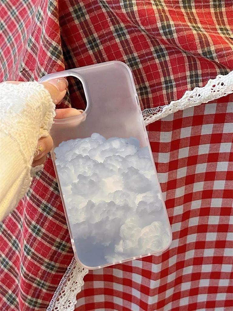 Matte Clear Phone Case For iPhone 17 17E 16 16E 15 14 13 12 11 Pro Max Plus Air White Cloud Soft TPU Shockproof Cover