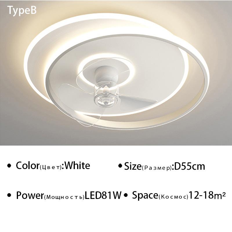 Round Ceiling Fan Lights For Living kitchen Bedroom Dining Room home decor Indoor Lighting Remote Control Dimmable Lamp Lustres