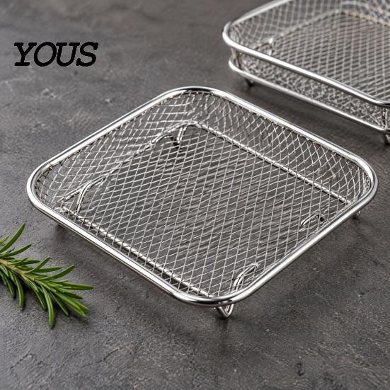 High Temperature Resistant Racks Stackable Air Fryer Rack, 304 Stainless Steel Multi-Layer Grill Stand with Fine Home Kitchen Essentials