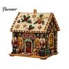 DIY Holiday Craft Set 3D House Christmas Faux Pearl Art Kit, Handmade Rhinestone Painting Kit Relaxing Activities for Adults Adults, Tabletop