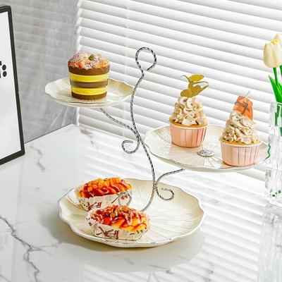 Stable 3 Tier Serving Tray Easy To Clean Three-layer Fruit Plate Branch-shaped Cake Stand  Kitchen