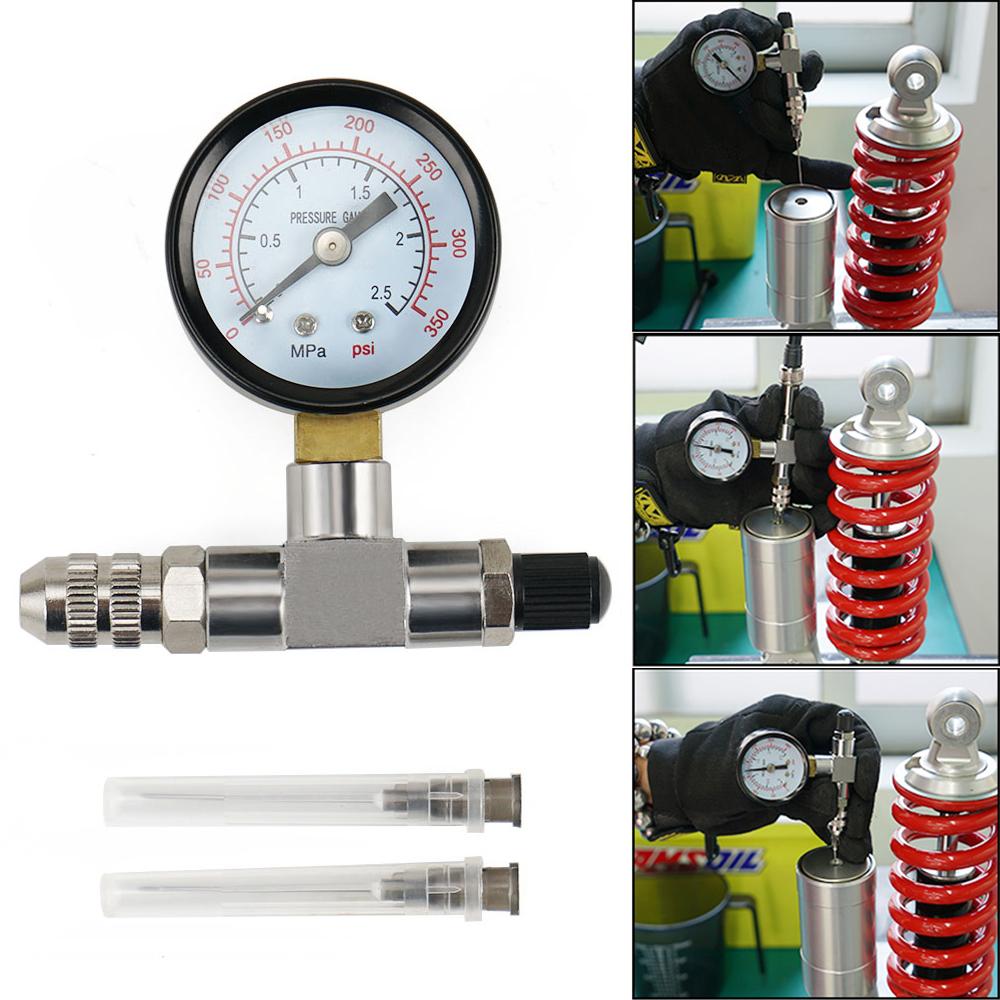 UTV Shock Absorber Airbag Filling Pump Nitrogen Needle Gauge Kit for Honda Yamaha Raptor Polaris RZR Can-Am X3 Snowmobile Truck