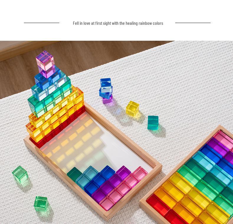 Acrylic Gem Building Blocks: High Transparency Children's Sensory Color Board for Early Education