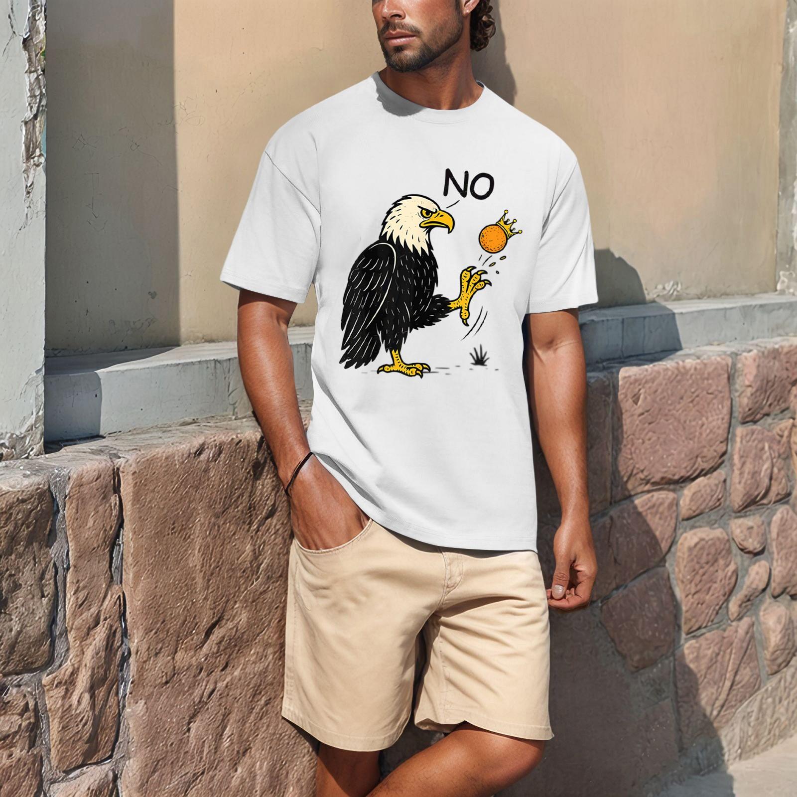 

Популярна літня чоловіча футболка з круглим вирізом і короткими рукавами XL білий