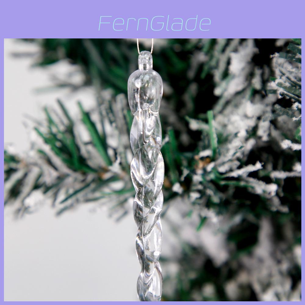 12 Pack Crystal Clear Icicle Ornaments Ideal For Elegant Christmas Tree Decoration And Holiday Themes
