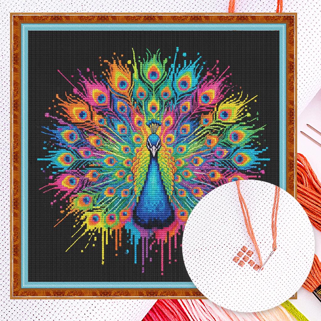 Tier Voll 14CT DIY Zählstickerei-Set für Erwachsene Heimdekorations-Muster Kunsthandwerk-Kits 11,81x11,81 Zoll