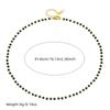 Gold Plated Black Crystal Beaded Jewelry Set Necklace and Bracelet for Women Stainless Steel