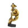 Thinker Statue Vivid Shape Compact Synthetic Resin Attractive Decorative Silence Is Golden Figurine for Home Dark Gold