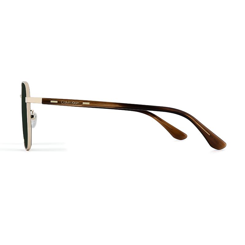 Calvin Klein Personality Mirror Leg Letter Logo Driving Travel Sun Protection UV Protection Sunglasses Metal Irregular Shape Sunglasses CK25122SLBK