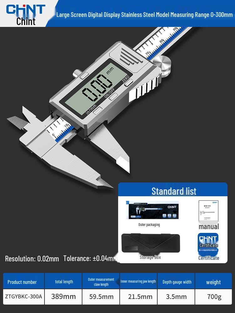 Zhengtian Electronic Digital Vernier Caliper - Precise Stainless Steel Industrial Measuring Tool