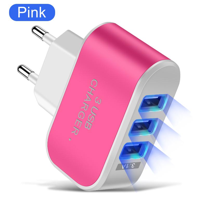3 USB Ports Multifunctional Charging Head 5V 1A USB Charging Head Single USB Mobile Phone Charger