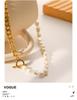 French Retro Pearl & Titanium Steel Baroque OT Buckle Necklace – Women's Light Luxury Jewelry