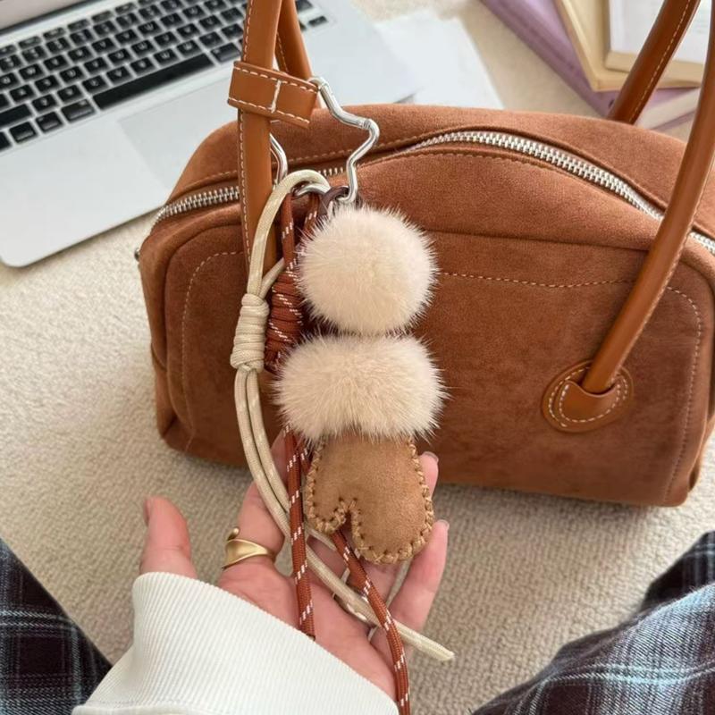 Luxuriöser Flauschiger Handschuh Schlüsselanhänger Für Damen Auto Schlüsselanhänger Tasche Rucksack Anhänger Zubehör Anhänger