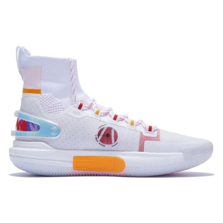 New LiNing Speed 9 Ultra Cushioning Anti Slip And Wear Resistant High Top Basketball Shoes White Red ABAT013-5