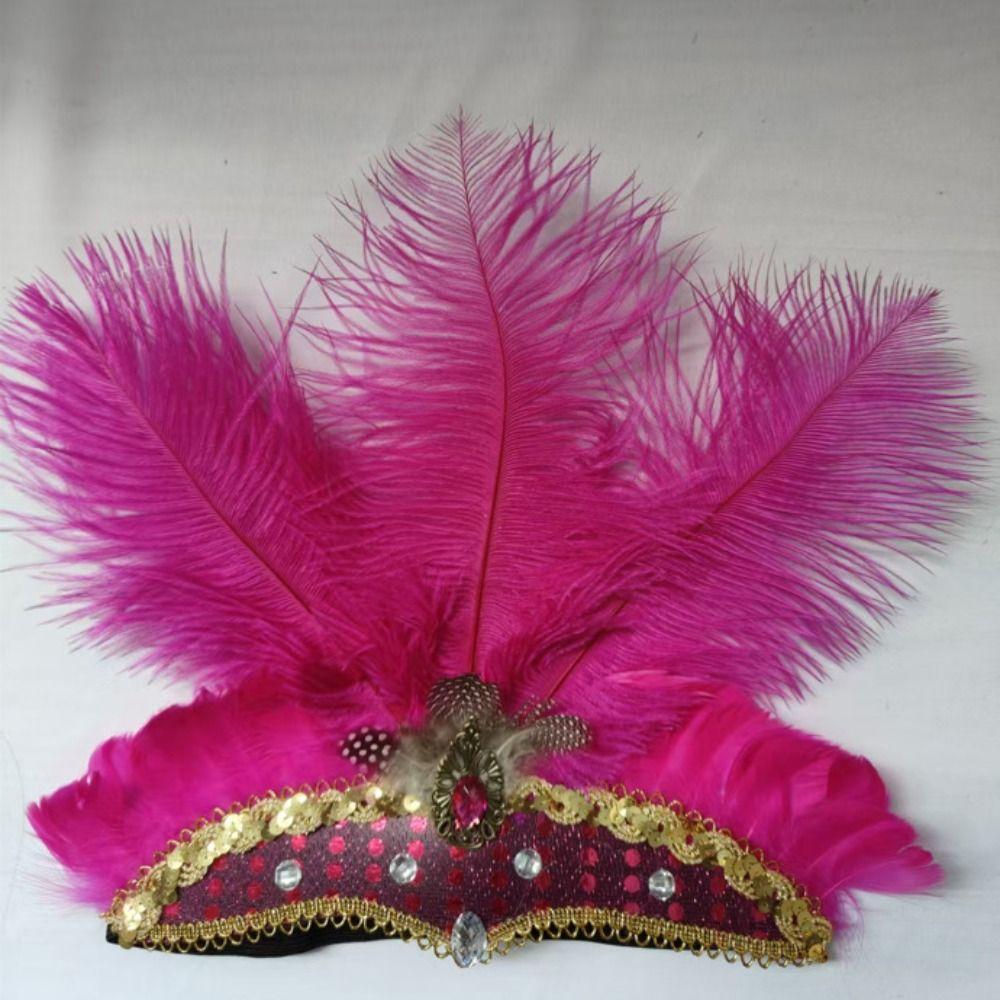 Elegantes Pailletten-Feder-Haarband Exquisite Bühnenperformance Haaraccessoires Showgirl
