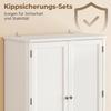Küchenschrank mit 4 Türen, Schublade und verstellbaren Regalen für die Küche, 80 x 39,5 x 186,4 cm Weiß