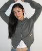 RONRON Mini Pocket Hooded Knit Cardigan Gray