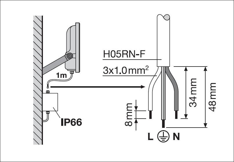 Floodlight 20 P 17W 2K4LM 840 PS SY100 BK Universal Floodlight