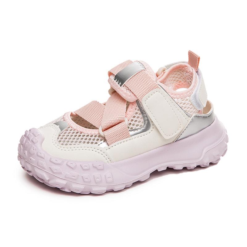 

Kids Breathable Mesh Wrap Strap Anti Collision Closed Toe Summer Sandals 26 розовый