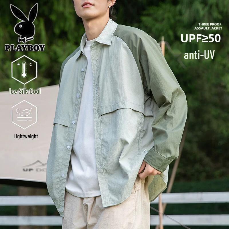 Playboy Men s Ice Silk Long Sleeve Sun Protection Shirt Jacket XL