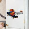 Basketball Skateboard Self Adhesive Wall Sticker for Bedroom Study Sports Room Living Room Door Decor