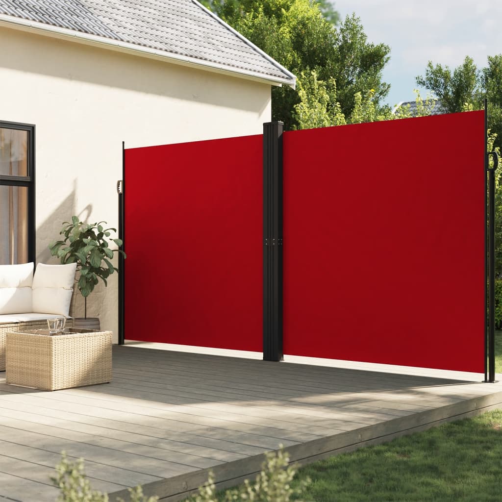 Retractable Side Awning Red 200 X 1200 Cm