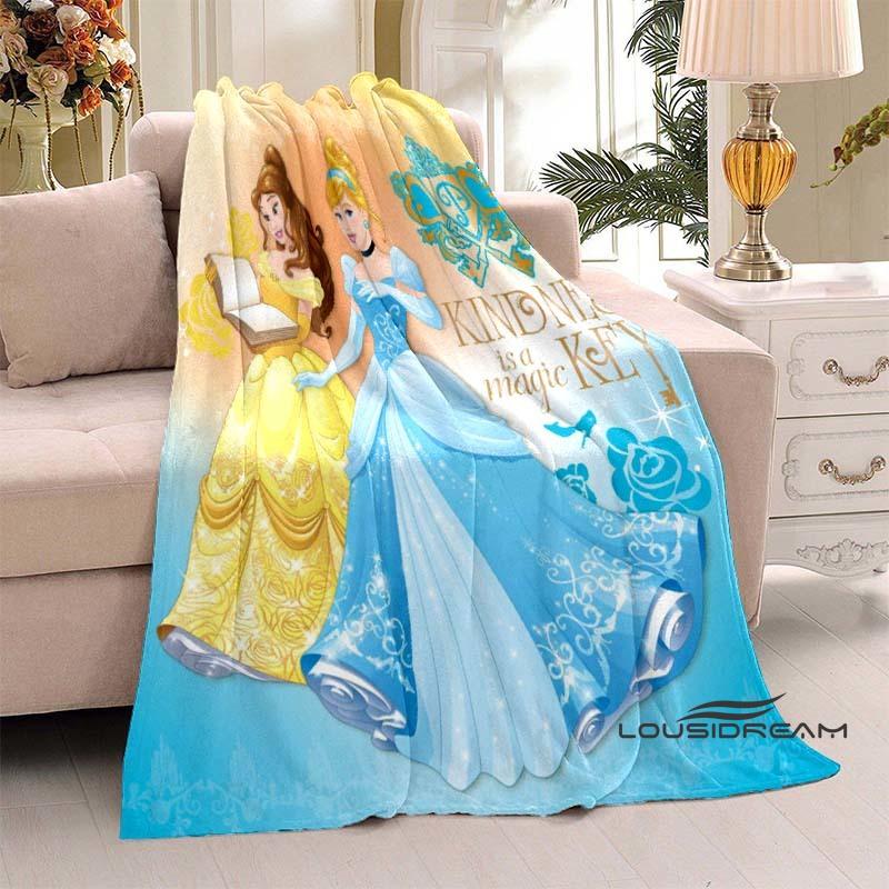 Disney Cinderella Princess Flannel Blanket Fluffy and Comfortable Adult Nap Blanket Soft Bedding Sofa Blanket Party Home Dec
