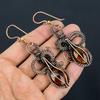 Citrine Earrings, 999 Copper Wire Wrapped Gemstone Jewelry, Handmade Earrings, For Thanksgiving