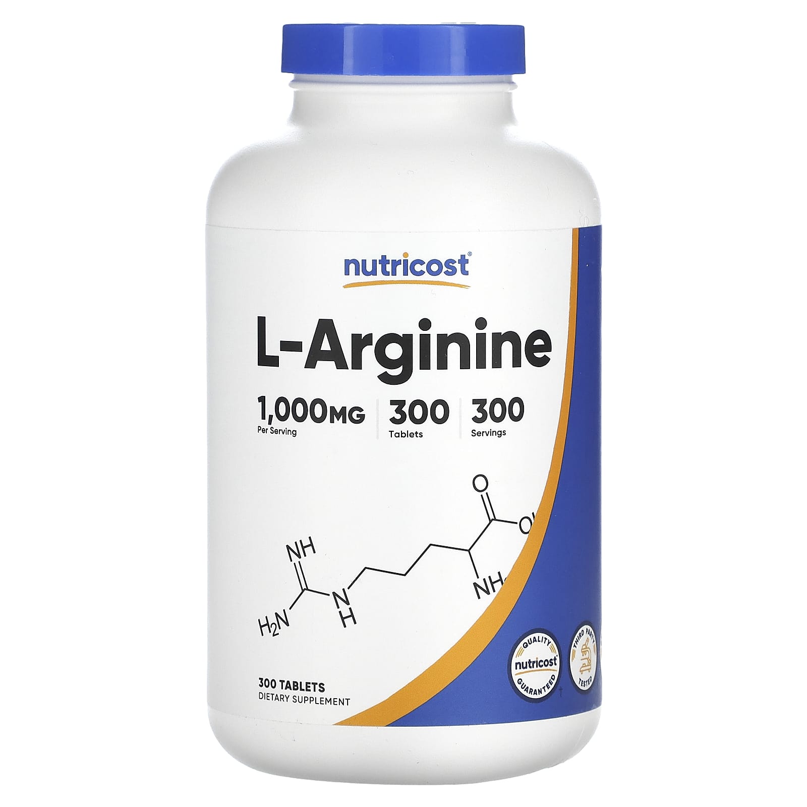 

Nutricost, l-arginine, 1,000mg, 300 tablets
