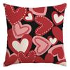 Valentine's Day Decor Pillowcases, Love Heart Printed Cushion Covers For Sofa/Bed,Red Black Cases For Home Decoration