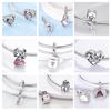 Pink Series Heart Angel Perfume Bottle Charm Beads Fit Originalcopper Bracelet Charm Pendants Diy Jewelry Gift For Woman