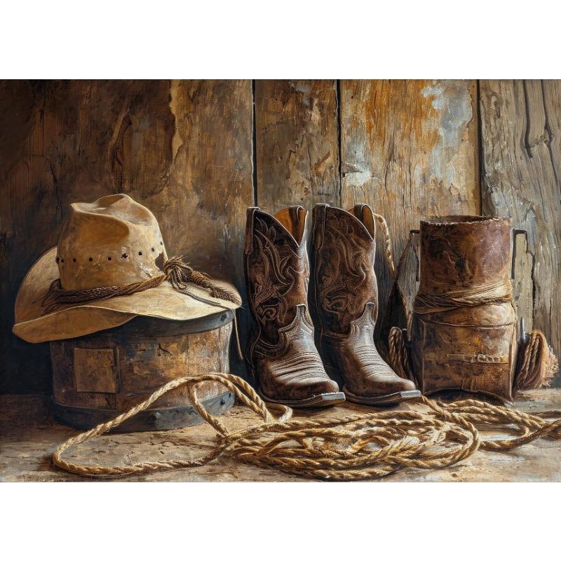 Western Cowboy Vintage Rustic Still Life Cowgirl Horse Posters and Prints Canvas Printing Wall Art Picture for Living Room Decor