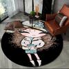 3D Cute Ballet Girl Ballerina Fairy Cartoon Area Rug,Round Carpet for Living Room Bedroom Sofa Decoration,Kid Non-slip Floor Mat