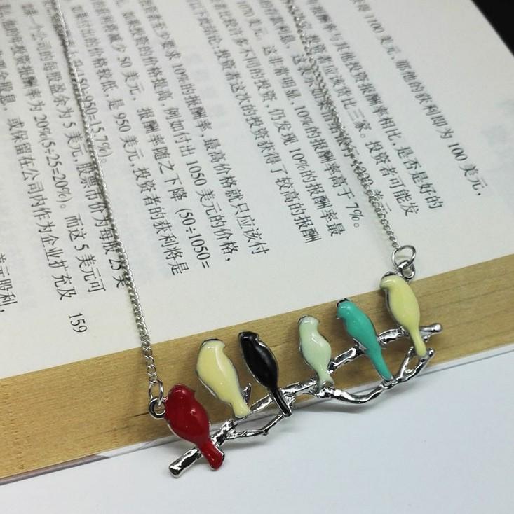 

Причудливое ожерелье «Птица и ветка» - Элегантная длинная цепочка для свитера серебряный