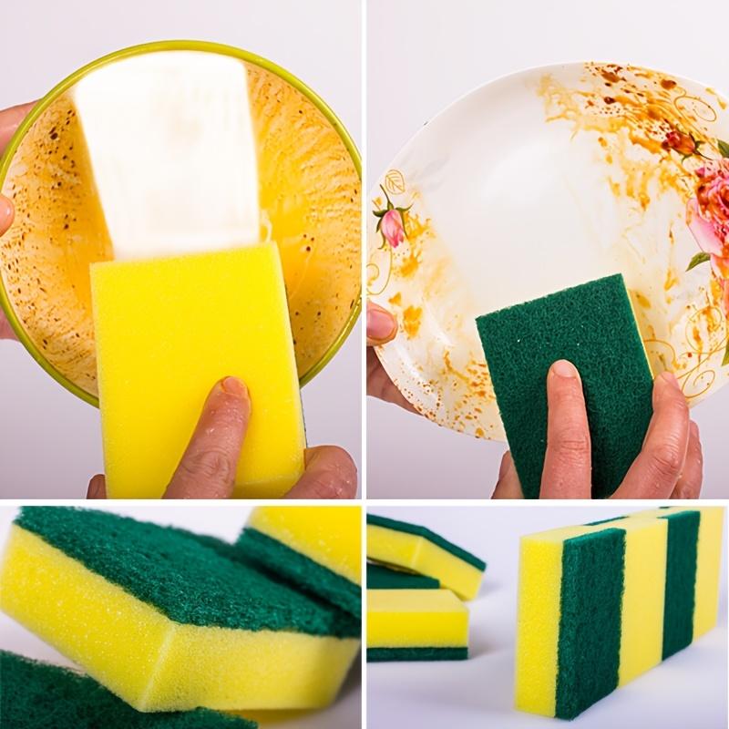 High Absorbency Kitchen Sponges Durable Double-Layer Design Removes Oil and Rust Suitable for Cleaning Utensils and Cookware