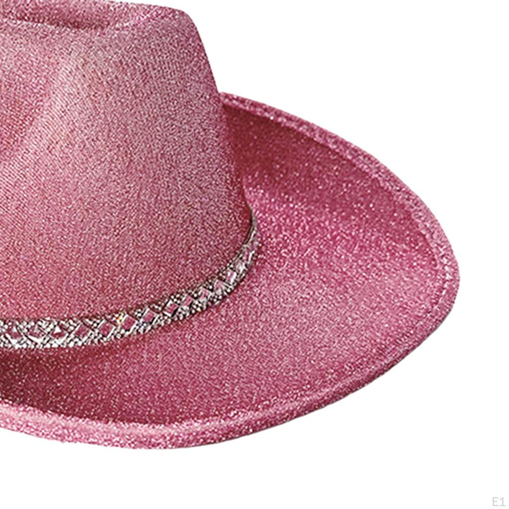Glitter Cowboy Hat Cowgirl Sun for Nightclub Party Accessory Fancy Dress