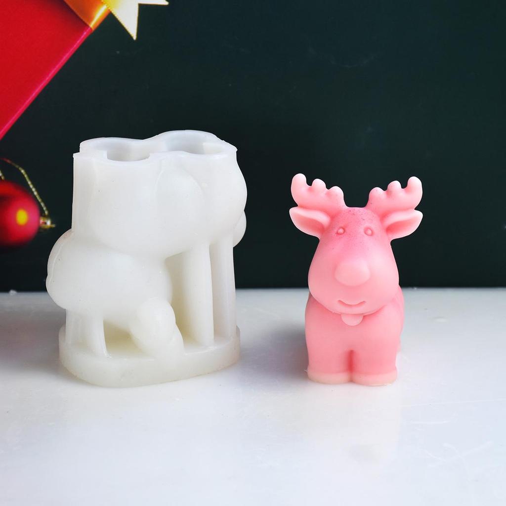 DIY Christmas Candle Silicone Mold: Snowman, Reindeer, Bell, Fruit, Handmade Soap, Aromatherapy Candle Ornament.