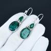 Elegant Emerald Gemstone Earrings, 925 Sterling Silver Earrings, Party Wear Jewelry, Dangle Drop Earrings For Anniversary Gifts