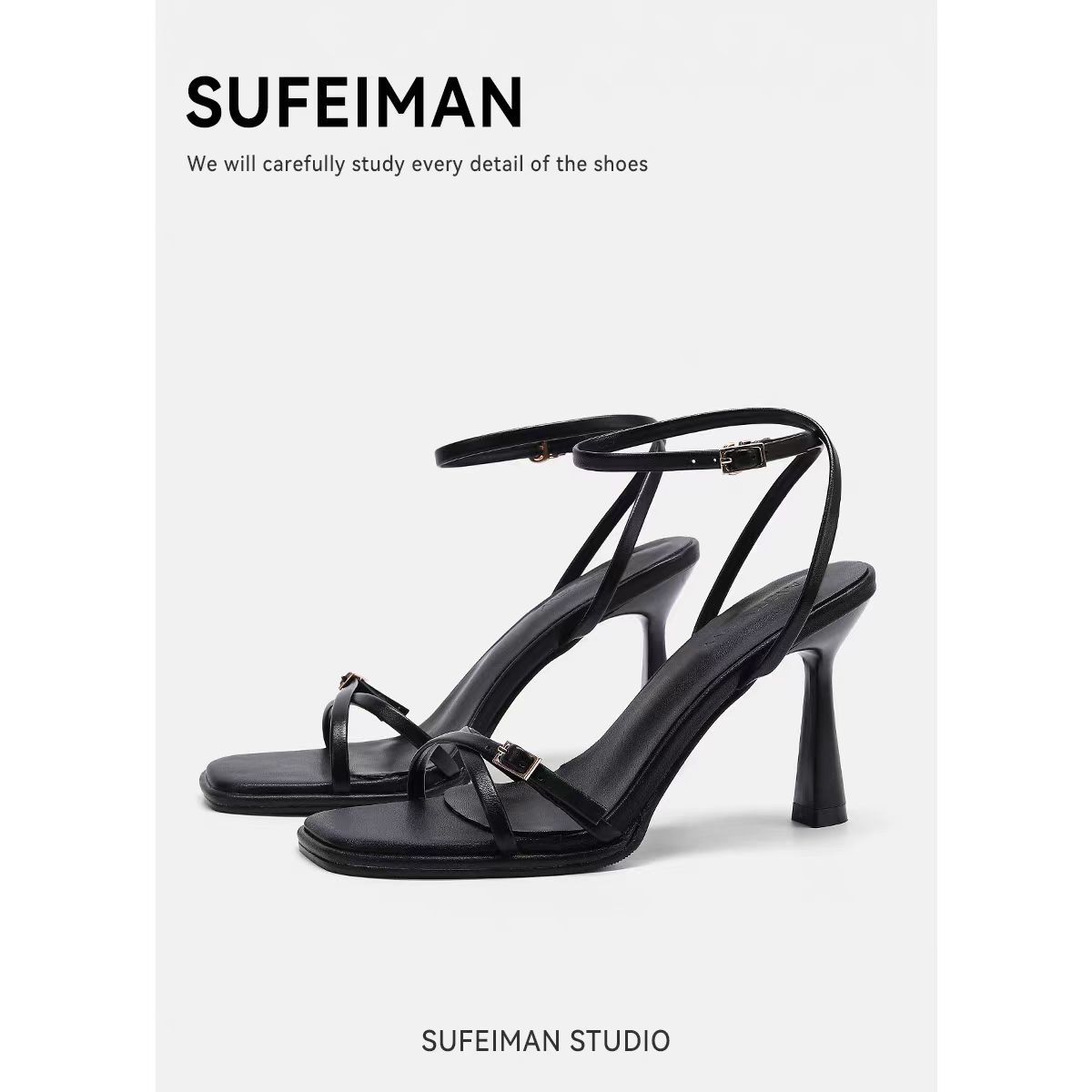 

With skirt niche versatile sandals women s 2025 summer new one-word strap high heels fashion design Roman shoes 34