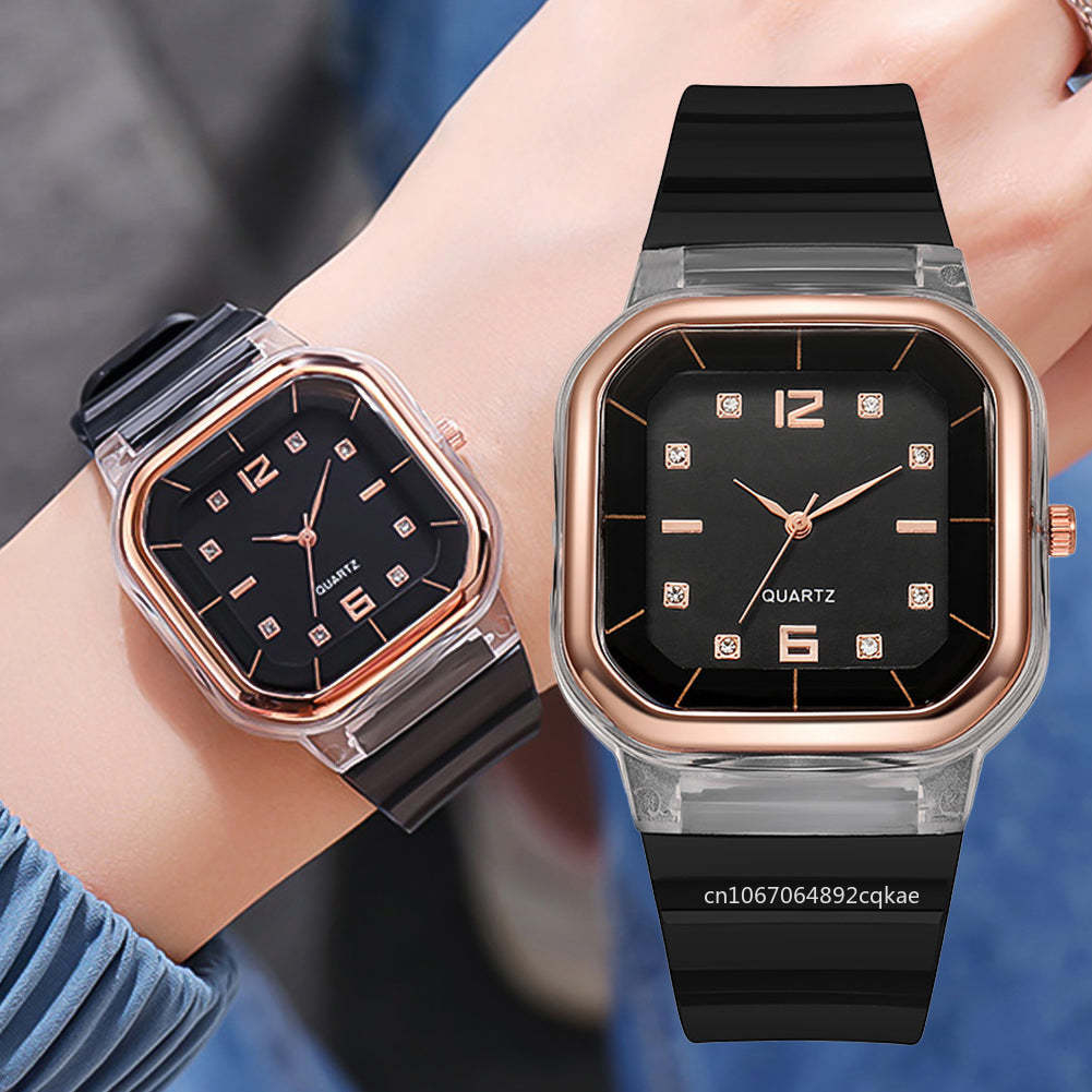 Women Watch Candy Colors Silicone Square Quartz Simple Sports Digital Watch Female Men's Fashion Watch Unisex Casual Wristwatch